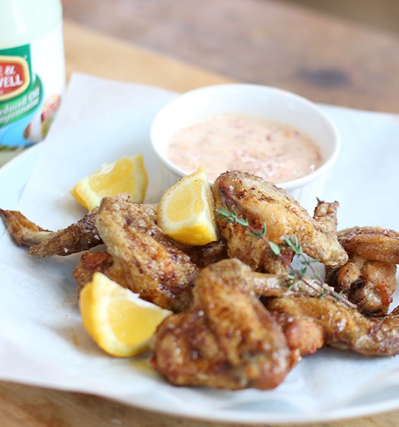 Crispy Chicken Wings with a Chutney Mayo Dip - DRC